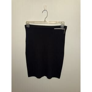 Tommy Hilfiger Women’s Black Ribbed Midi Skirt Fitted Pencil Small
